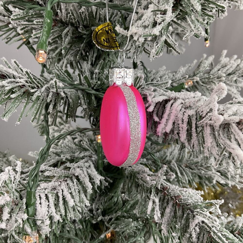 Christmas Tree Ornament-Vibrant Neon Hot Pink Macaron-The Bridge Collection